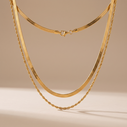 Asea Altea Double Layered Necklace — 14K Gold Color