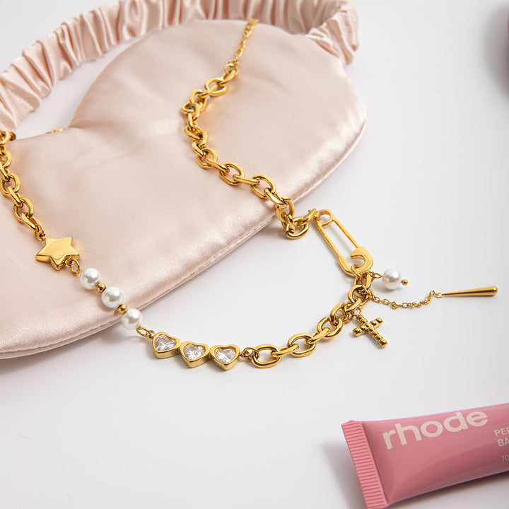 Marea Mixed Link Talisman Necklace