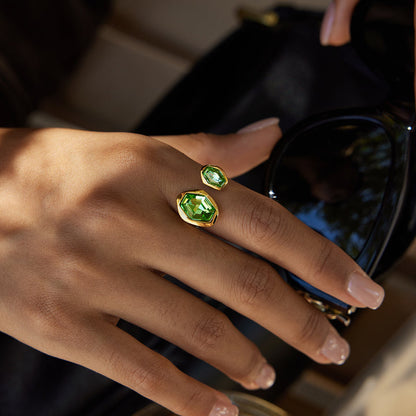 Marea Paired Bezel Cuff Ring