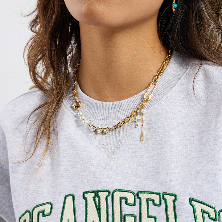 Marea Mixed Link Talisman Necklace