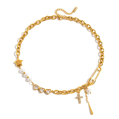 Marea Mixed Link Talisman Necklace