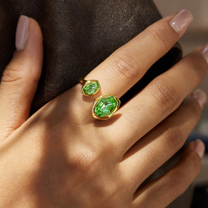 Marea Paired Bezel Cuff Ring
