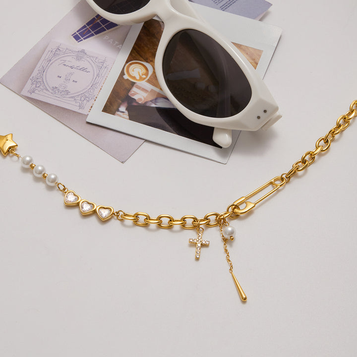 Marea Mixed Link Talisman Necklace