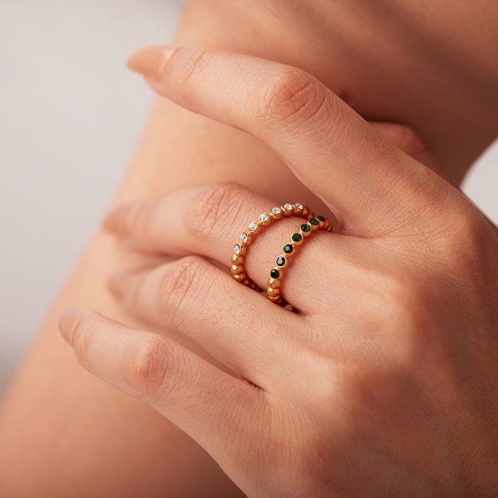 Marea Pebbled Stone Stacking Ring
