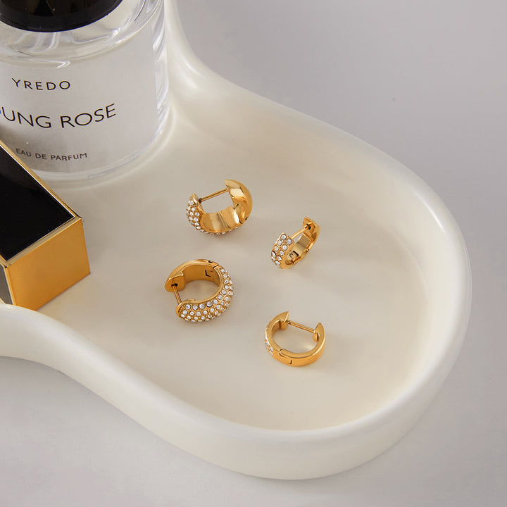 Seafoam Twin-Row Crystal Huggie Earrings