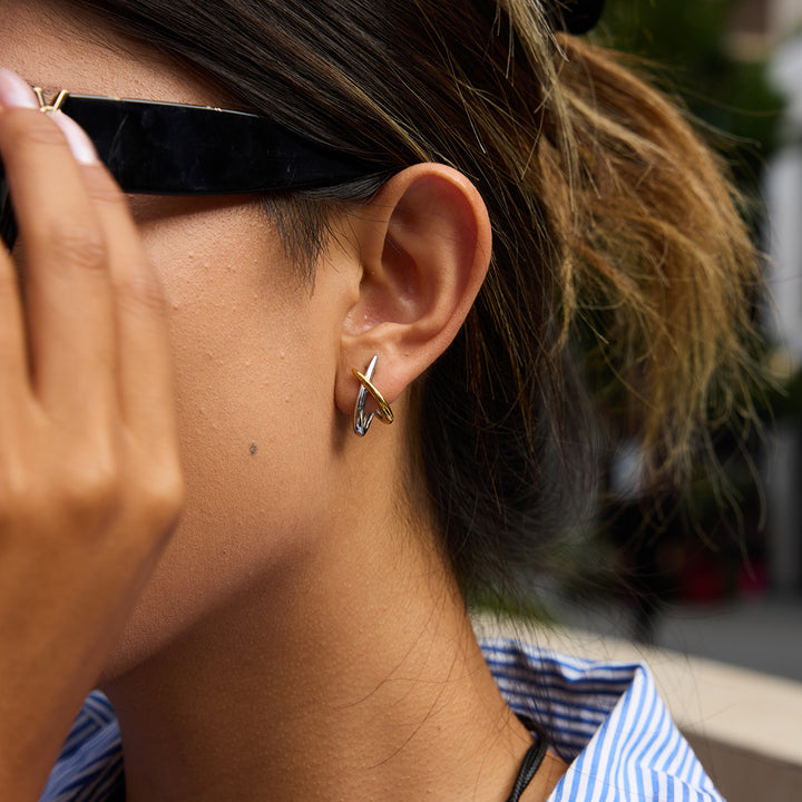 Sirocco Mixed-Metal Wishbone Earrings