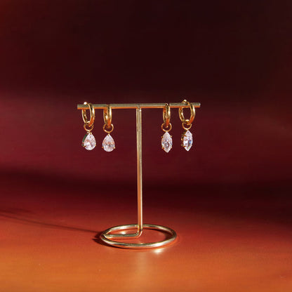 Marea Navette Crystal Hoop Earrings
