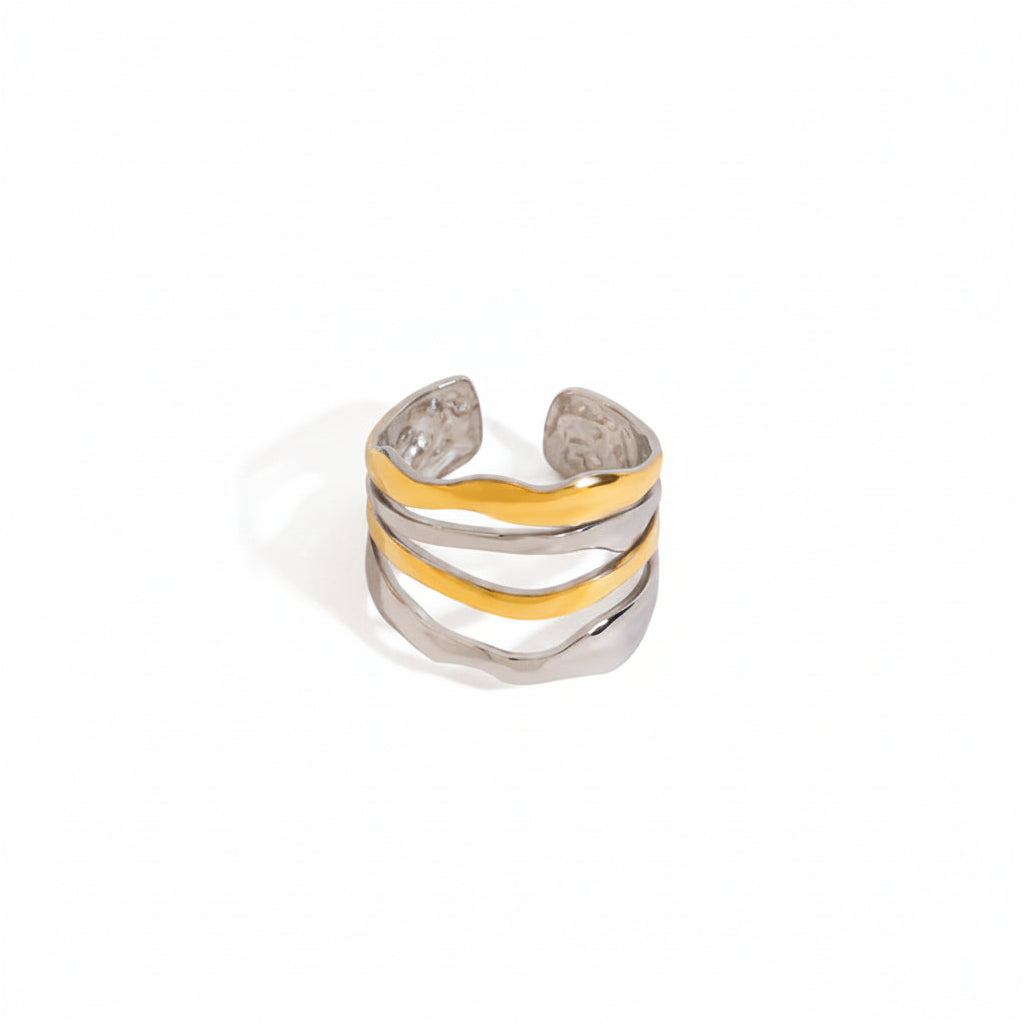 Marea Hammered Stacked Ring