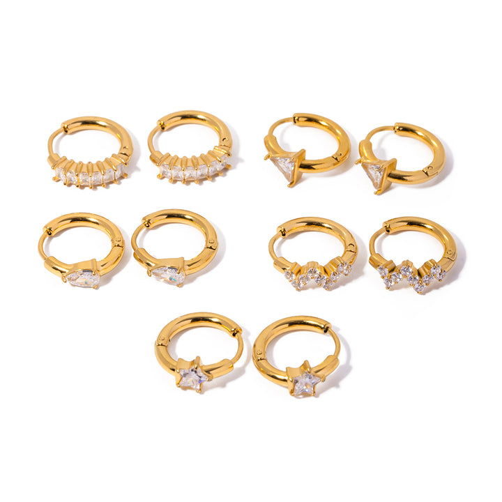 Marea Stone Row Hoop Earrings
