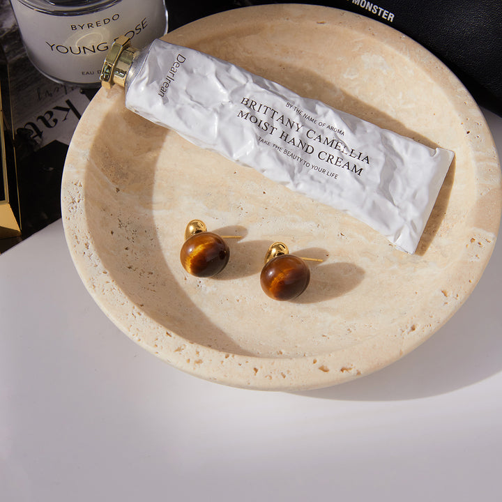 Sirocco Gilded Pebble Stud Earrings