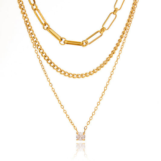 Tramuntana Triple-Strand Link Necklace