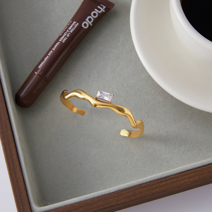 Lerici Wave-Cut Stone Cuff Bracelet