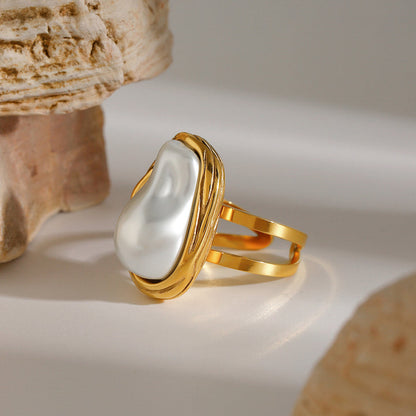 Ondine Freeform Pearl Cuff Ring