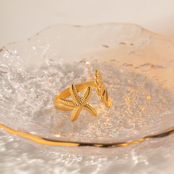 Tidepool Scallop and Sea Star Ring