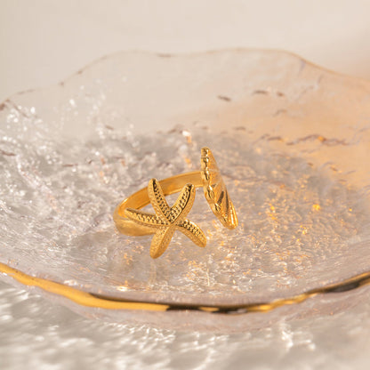 Tidepool Scallop and Sea Star Ring