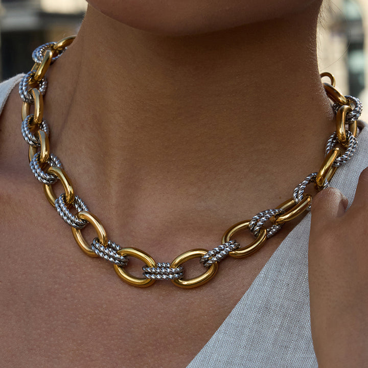 Tidewater Mixed Metal Chain Necklace
