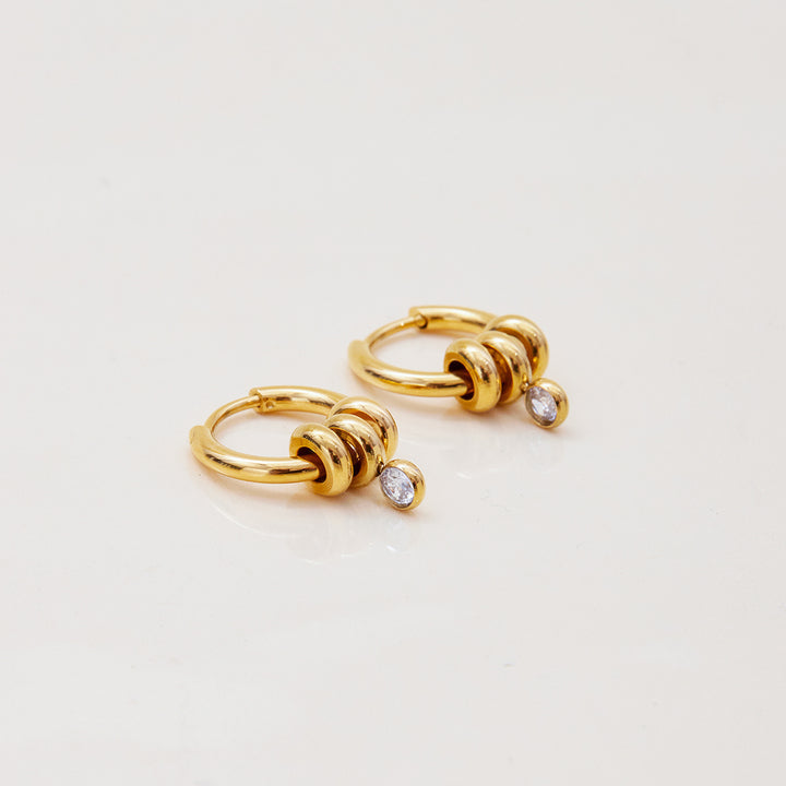 Solene Looped Zircon Huggie Earrings