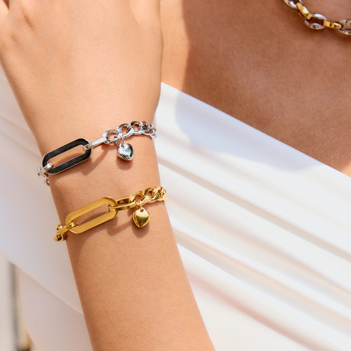 Cala Puffed Heart Toggle Bracelet
