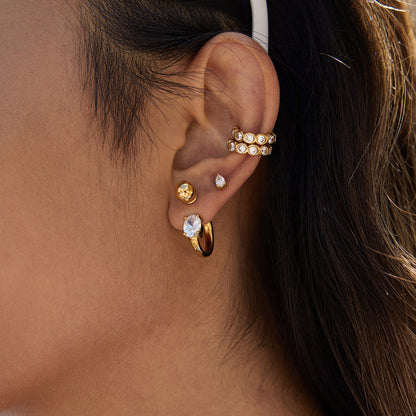 Salina Hammered Zirconia Cuff Earrings