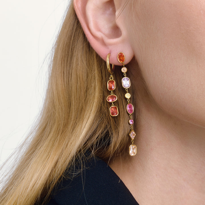 Marea Cascading Zirconia Huggie Earrings