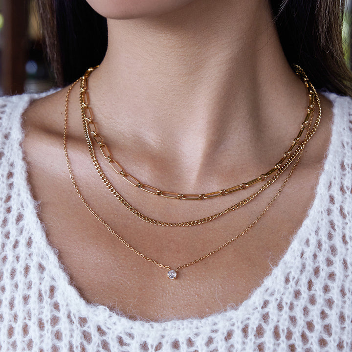 Tramuntana Triple-Strand Link Necklace