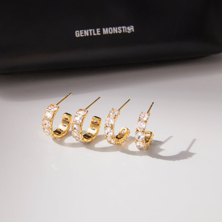 Duna Stone-Set Open Hoop Earrings