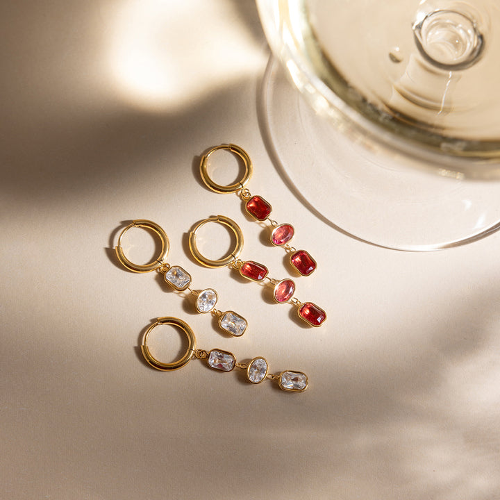 Marea Cascading Zirconia Huggie Earrings