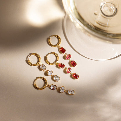 Marea Cascading Zirconia Huggie Earrings