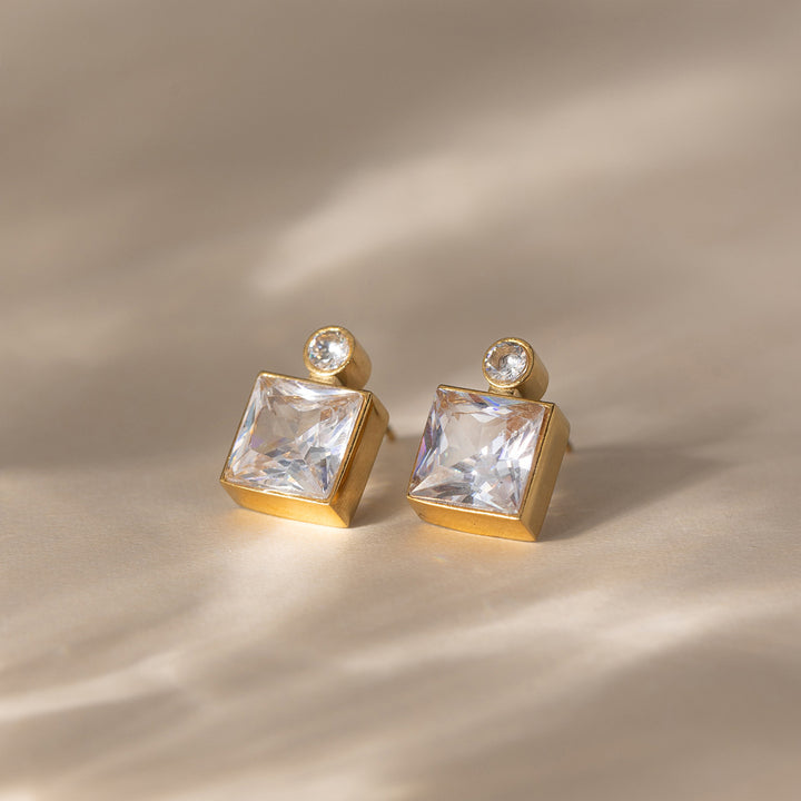 Salina Faceted Zircon Stud Earrings