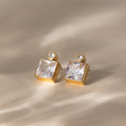 Salina Faceted Zircon Stud Earrings