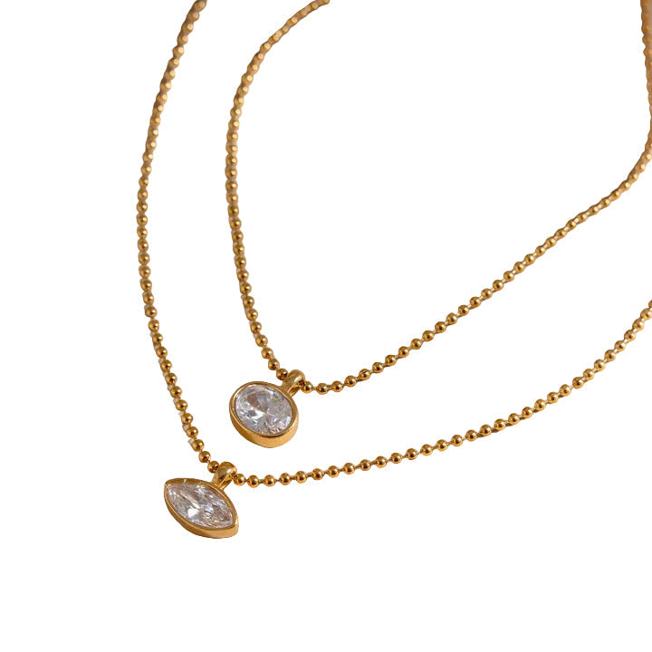 Cala Framed Oval Bead Necklace