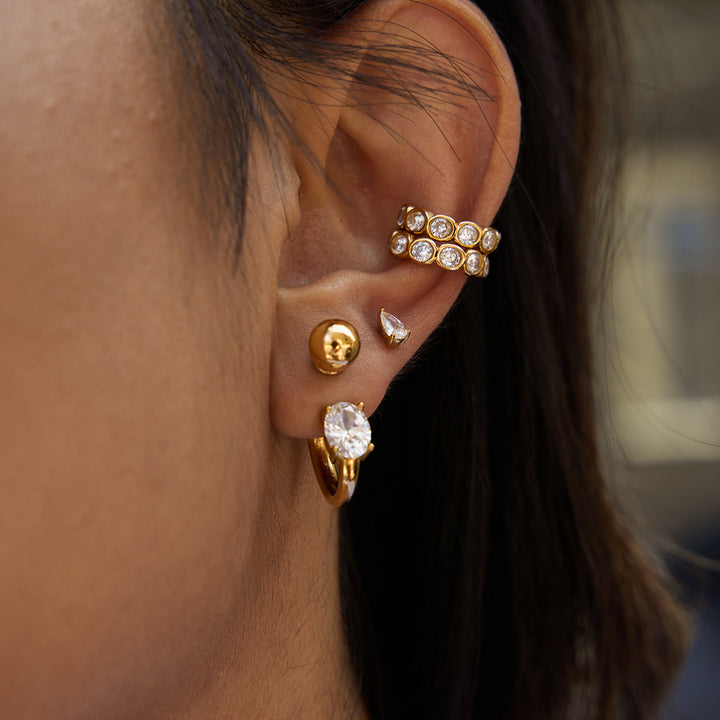 Salina Hammered Zirconia Cuff Earrings