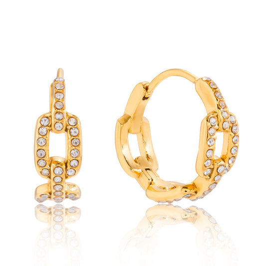 Cassis Faceted Link Hoop Earrings