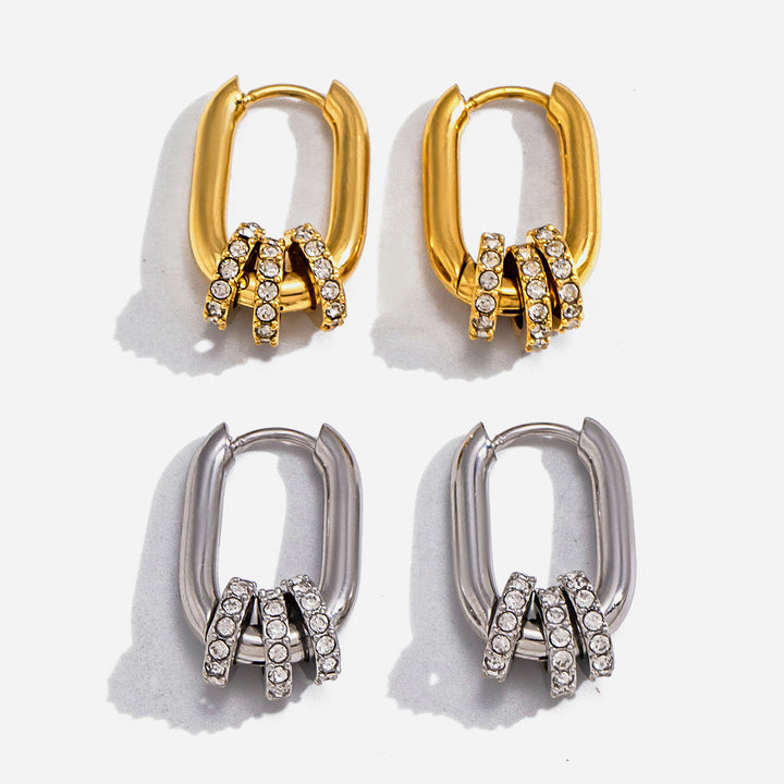 Salina Gliding Pavé Huggie Earrings