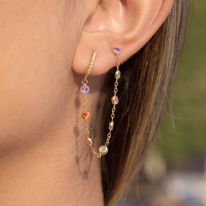 Anemone Gemstone Cascade Earrings