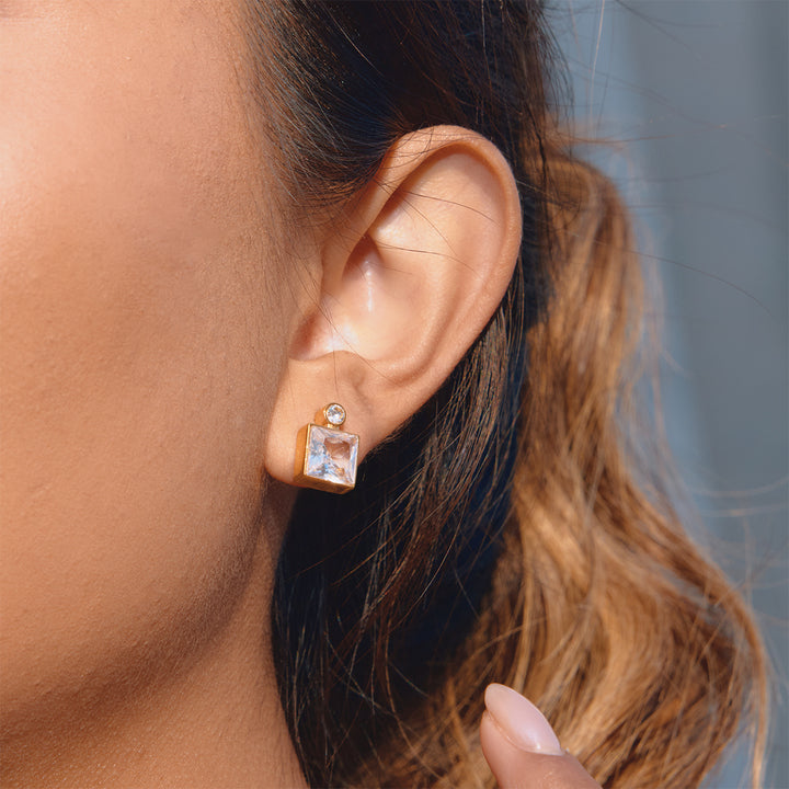 Salina Faceted Zircon Stud Earrings