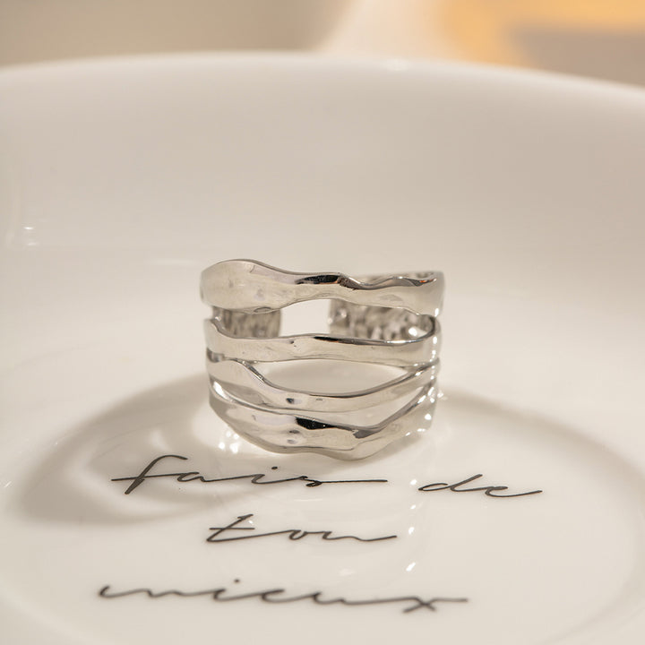 Marea Hammered Stacked Ring