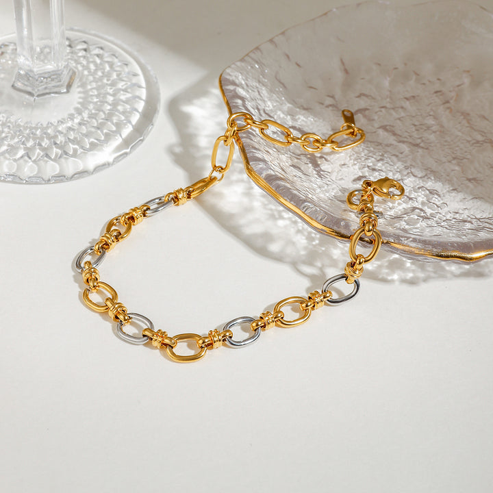 Solana Two-Tone Oval Link Bracelet