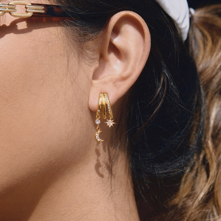 Calanque Crystal Chain Drop Earrings