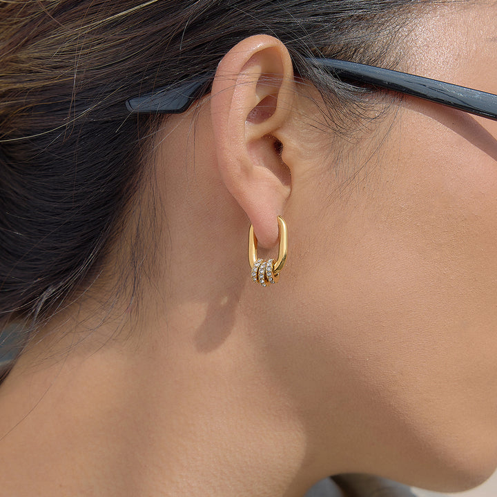 Salina Gliding Pavé Huggie Earrings