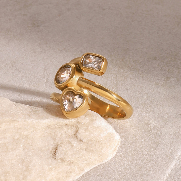 Salina Triple Crystal Wrap Ring