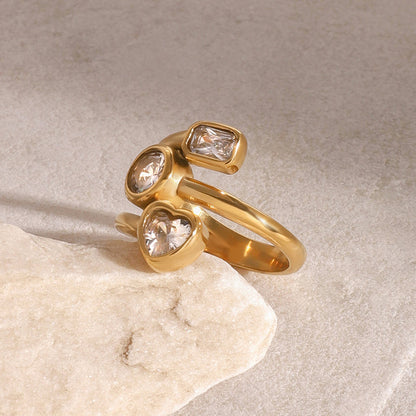 Salina Triple Crystal Wrap Ring