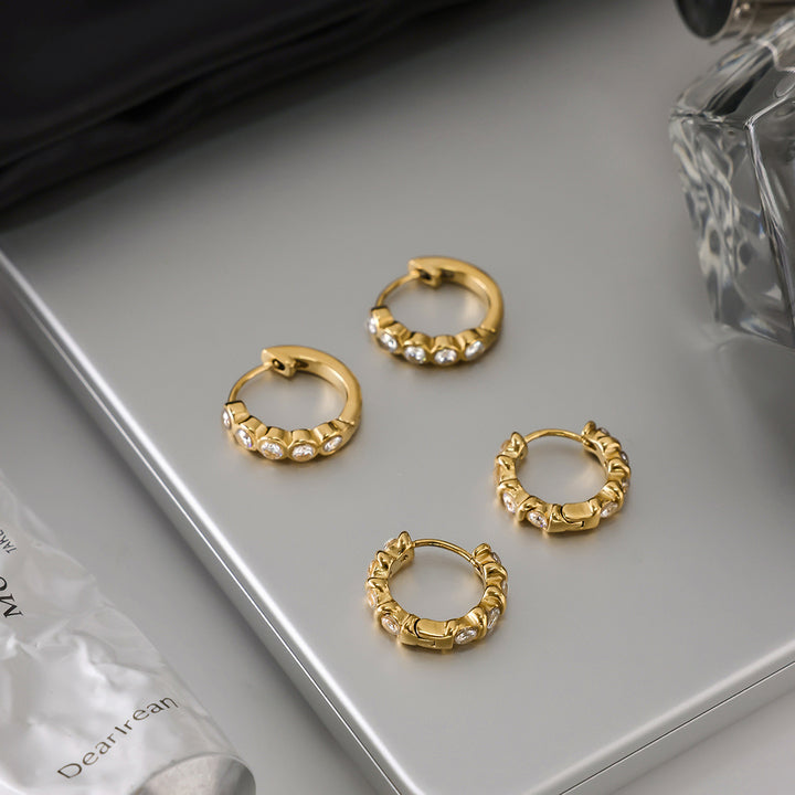 Tidepool Inset Stone Hoop Earrings