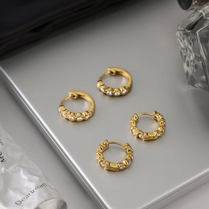 Tidepool Inset Stone Hoop Earrings