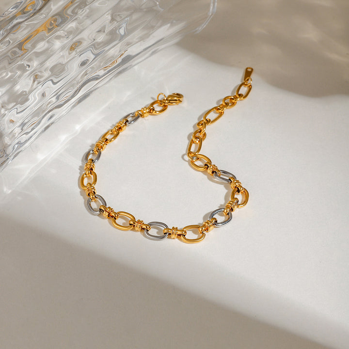 Solana Two-Tone Oval Link Bracelet