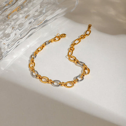 Solana Two-Tone Oval Link Bracelet