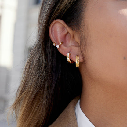 Calanque Woven Huggie Earrings