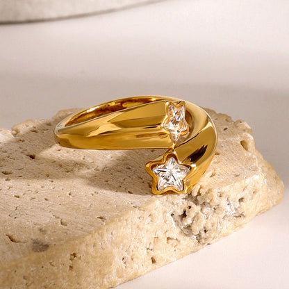 Vela Double Star Open Ring