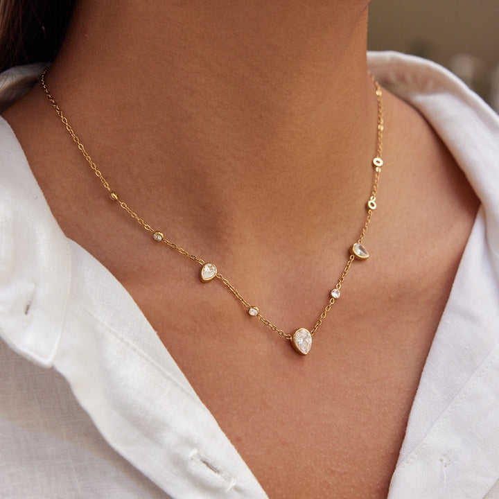 Tidepool Pear-Cut Bezel Necklace