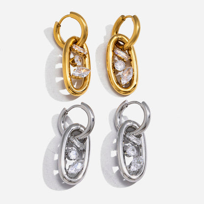 Calanque Chained Oval Earrings